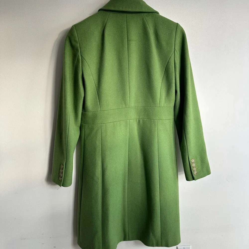 Vintage J. Crew Green 100% Wool Coat 2005 Women’s Size 4 - Picture 6 of 9